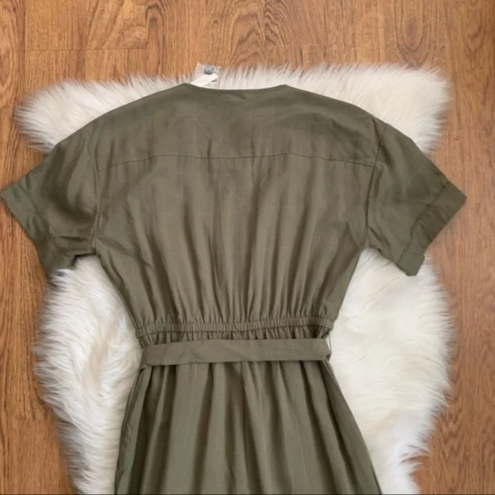 Madewell Green Short Sleeve Belted Jumpsuit Sz XS